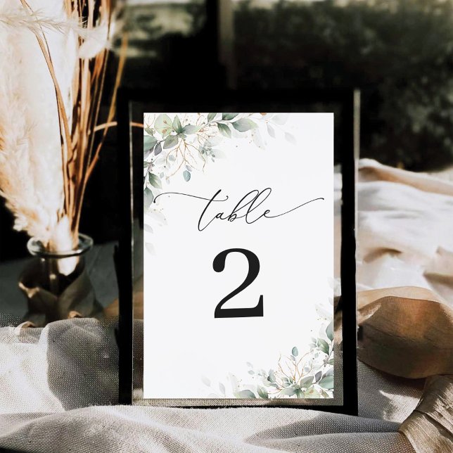 Elegant Eucalyptus Wedding Table Numbers (Creator Uploaded)