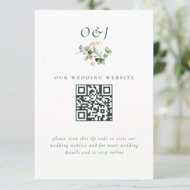 Elegant eucalyptus Wedding Website Enclosure Card (Creator Uploaded)