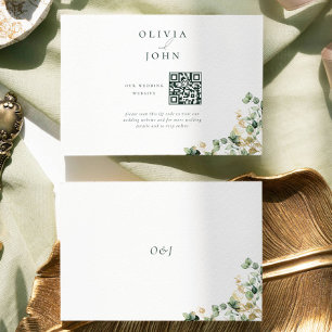 Elegant Eucalyptus Wedding Website Enclosure Card