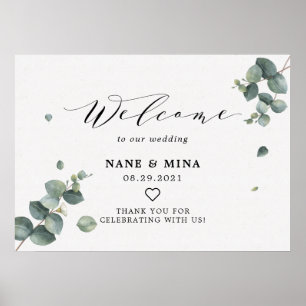 Elegant Eucalyptus Welcome Wedding Sign