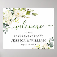 Elegant Eucalyptus White Roses ENGAGEMENT PARTY