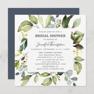 Elegant Eucalyptus with Greenery Bridal Shower Invitation