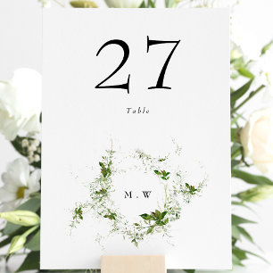 Elegant Eucalyptus Wreath Elegant Monogram Wedding Table Number