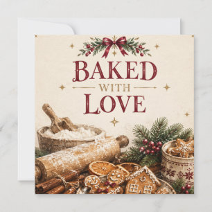 Elegant European Christmas , Gingerbread Bakery Card