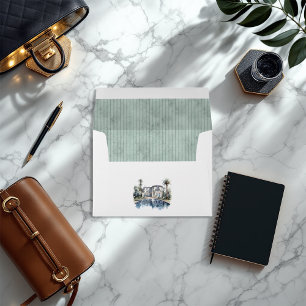 Elegant European Villa Design Old Money Wedding Envelope