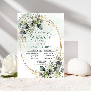 Elegant Evening Rehearsal Dinner Watercolor Greene Invitation