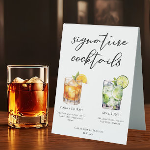 Elegant Evening Signature Cocktails Wedding Menu