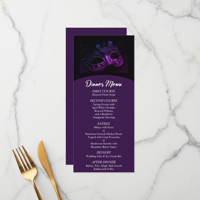Elegant Evening Wedding Menu (Front/Back In Situ)