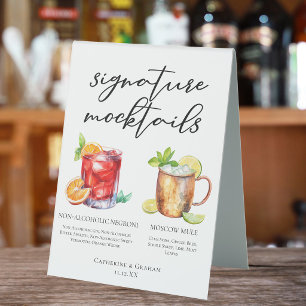 Elegant Evening Wedding Mocktails Menu