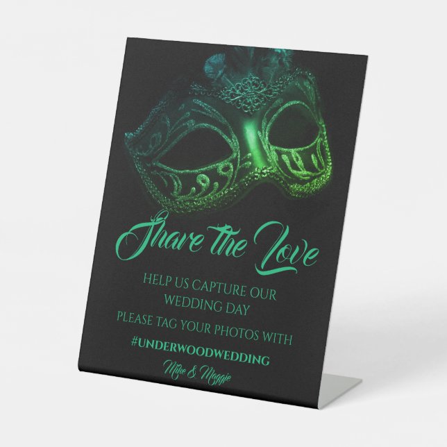 Elegant Evening Wedding Poster  Pedestal Sign (Front)