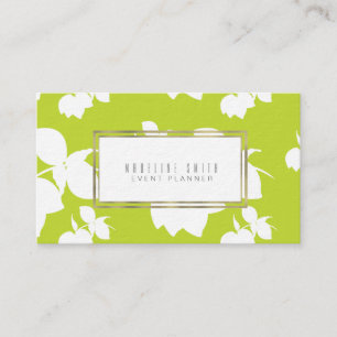 Elegant Event Planner Floral Florist Lemon Lime Business Card