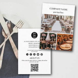 Elegant Event Planning Business 3 Photos QR Code  Card