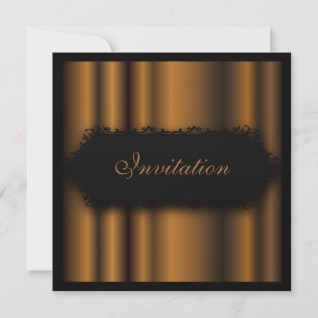 Elegant Events Chocolate Black  Invitation (Front)