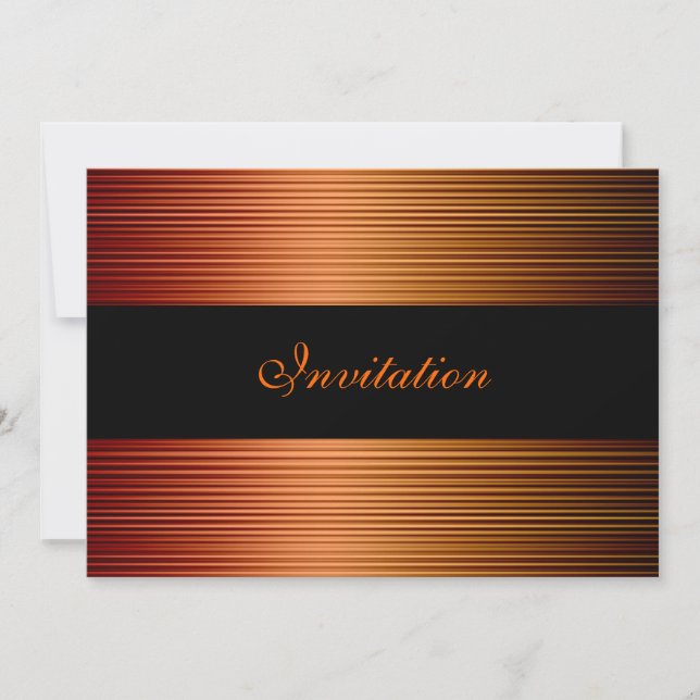 Elegant Events Gold Copper Bronze Black Invitation (Front)