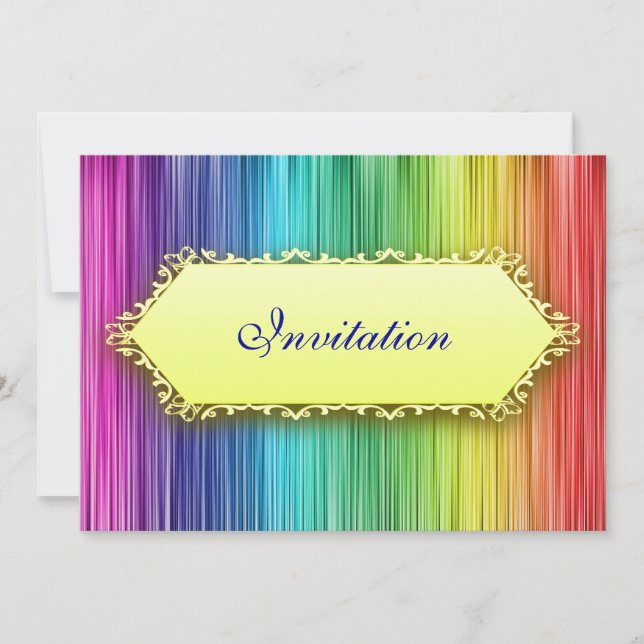 Elegant Events Rainbow Curtain Invitation (Front)