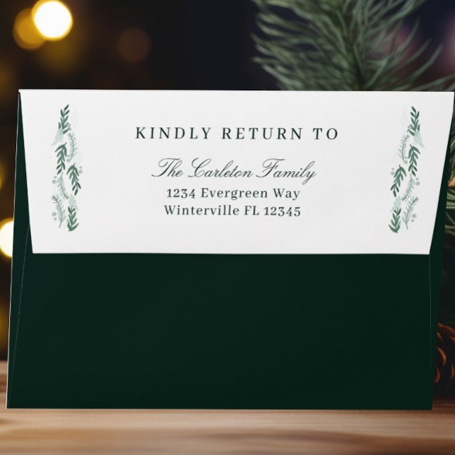 Elegant Evergreen Garland Christmas Envelope (Creator Uploaded)