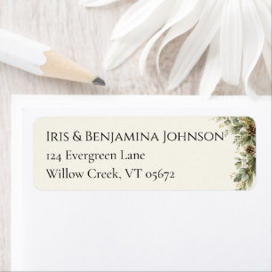 Elegant Evergreen Winter Botanica Holiday Return Address Label