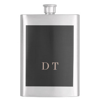 Elegant Executive DT Monogram Gold Presidential Hip Flask