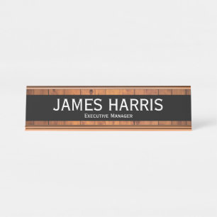 Elegant Executive Manager Wood Look Desk Name Plate