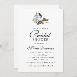 Elegant exotic Flower Classic Floral Bridal Shower Invitation