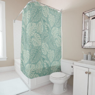 Elegant Exotic Painted Monsteras Shower Curtain