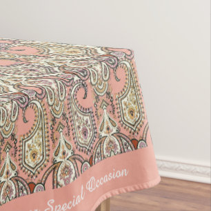 Elegant Exotic Pink Motif Design Personalised  Tablecloth