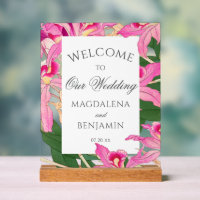 Elegant Exotic Pink Orchid Flowers Wedding Welcome