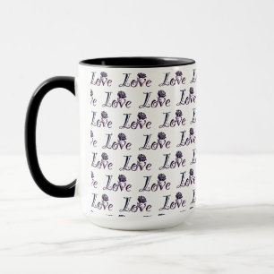 Elegant Expressions: The Art of Love and Rose Mug
