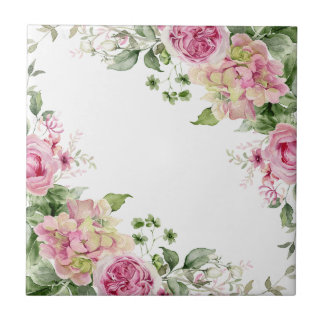 Elegant Exquisite Art Nouveau Floral Design Ceramic Tile