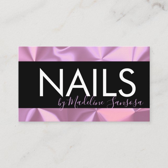 Elegant Eyelash Technician Pink Silk Business Card (Front)