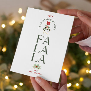 Elegant Fa La La Christmas Photo Personalised Holiday Card
