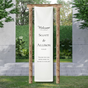 Elegant Fabric Wedding Sign Custom Welcome Banner