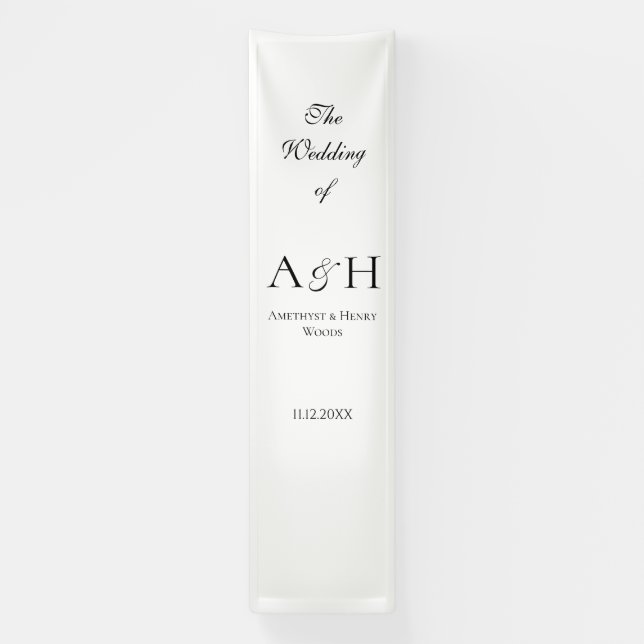 Elegant Fabric Wedding Welcome Banner - Cream Tone (Vertical)