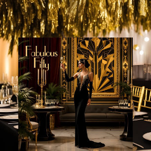 Elegant Fabulous 50th 1920’s Art deco Lady Invitation