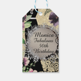 Elegant Fabulous 50th Birthday Personalised        Gift Tags
