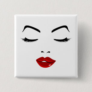 Elegant Face 15 Cm Square Badge
