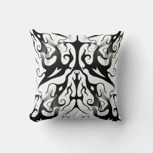 Elegant Face in Fire and Flames Tribal Design  Cushion