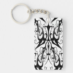 Elegant Face in Fire and Flames Tribal Design  Key Ring