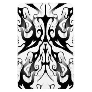 Elegant Face in Fire and Flames Tribal Design Magnet