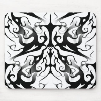 Elegant Face in Fire and Flames Tribal Design Mouse Pad