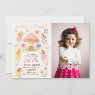 Elegant Fairy Birthday Invitation with photo
