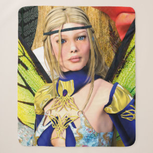Elegant Fairy Butterfly Fantasy Portrait Sherpa Blanket