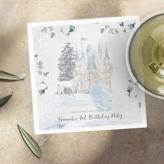 Elegant Fairy Tale | Winter Princess Birthday Napkin (Creator Uploaded)