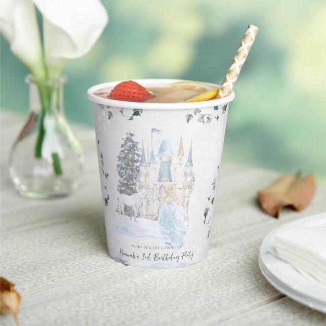 Elegant Fairy Tale | Winter Princess Birthday Paper Cups (Insitu)