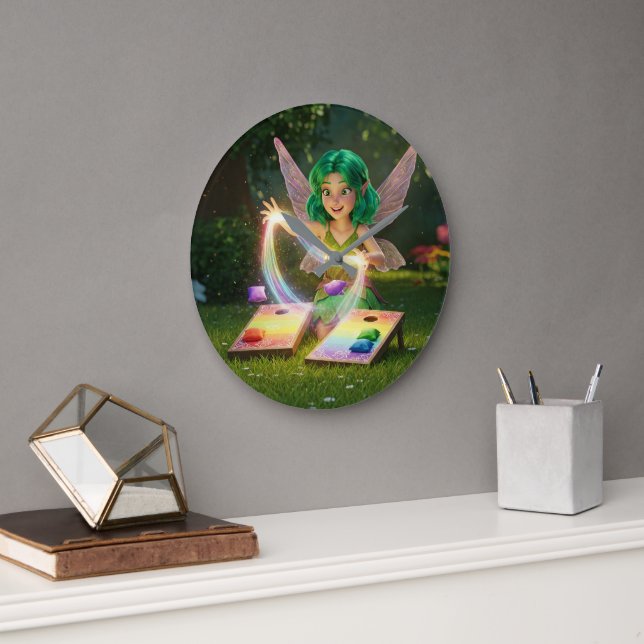 Elegant Fairy Wedding Shower Large Clock (Office)