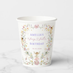 Elegant Fairy Wildflower Garden Birthday Party Paper Cups
