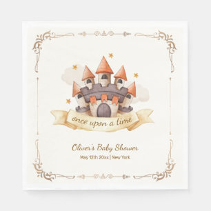 Elegant Fairytale Prince Castle Baby Shower Napkin