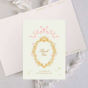 Elegant Fairytale Princess Birthday Party Thank You Card