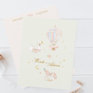 elegant fairytale words of advice baby shower enclosure card