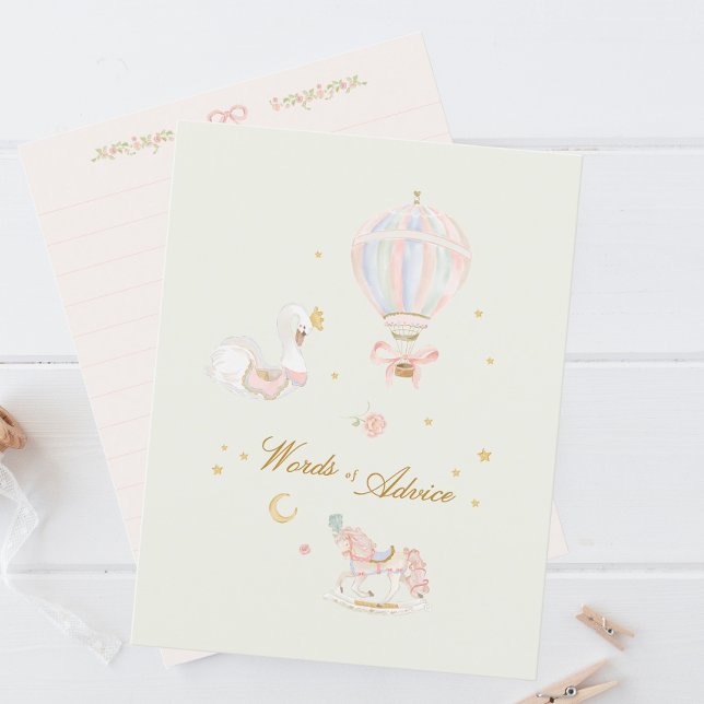 elegant fairytale words of advice baby shower enclosure card (Creator Uploaded)